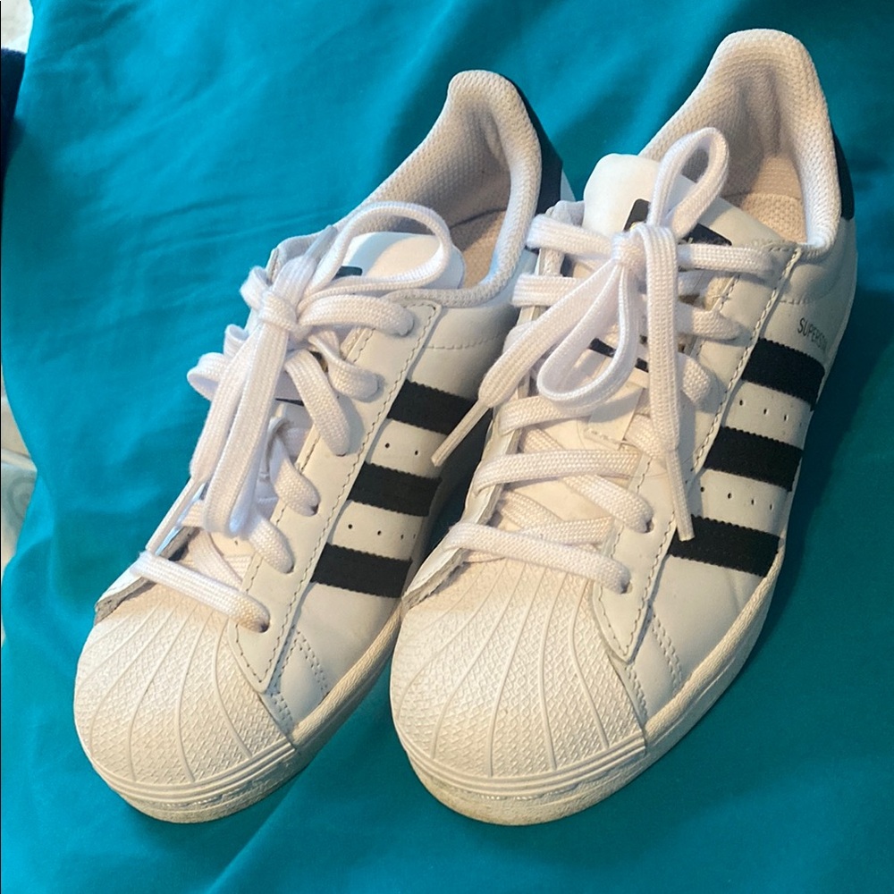 Adidas White and Black Superstar Sneakers